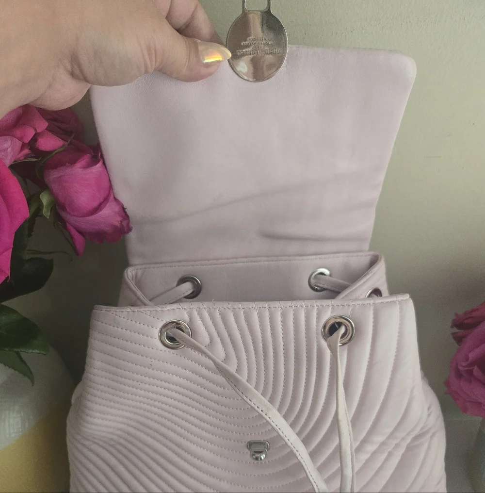 Vintage Rare Henri Bendel Convetible Light Pink Quilted Leather Backpack No 7